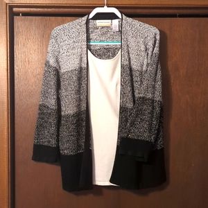 Sweater w/ attached T.  3/4" sleeves